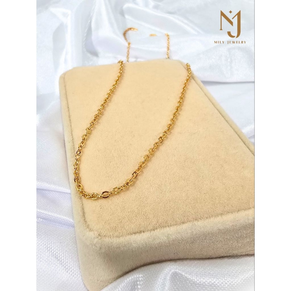 Kalung Rantai Nori Polos 45cm Lapis Emas 18k 404