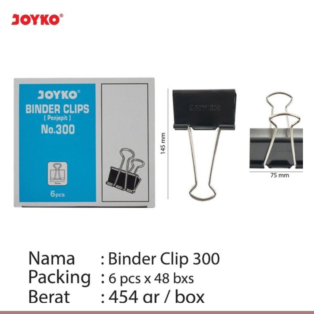 

Binder Clip | Klip Penjepit Kertas JOYKO No. 300 1PACK ISI 6 PCS