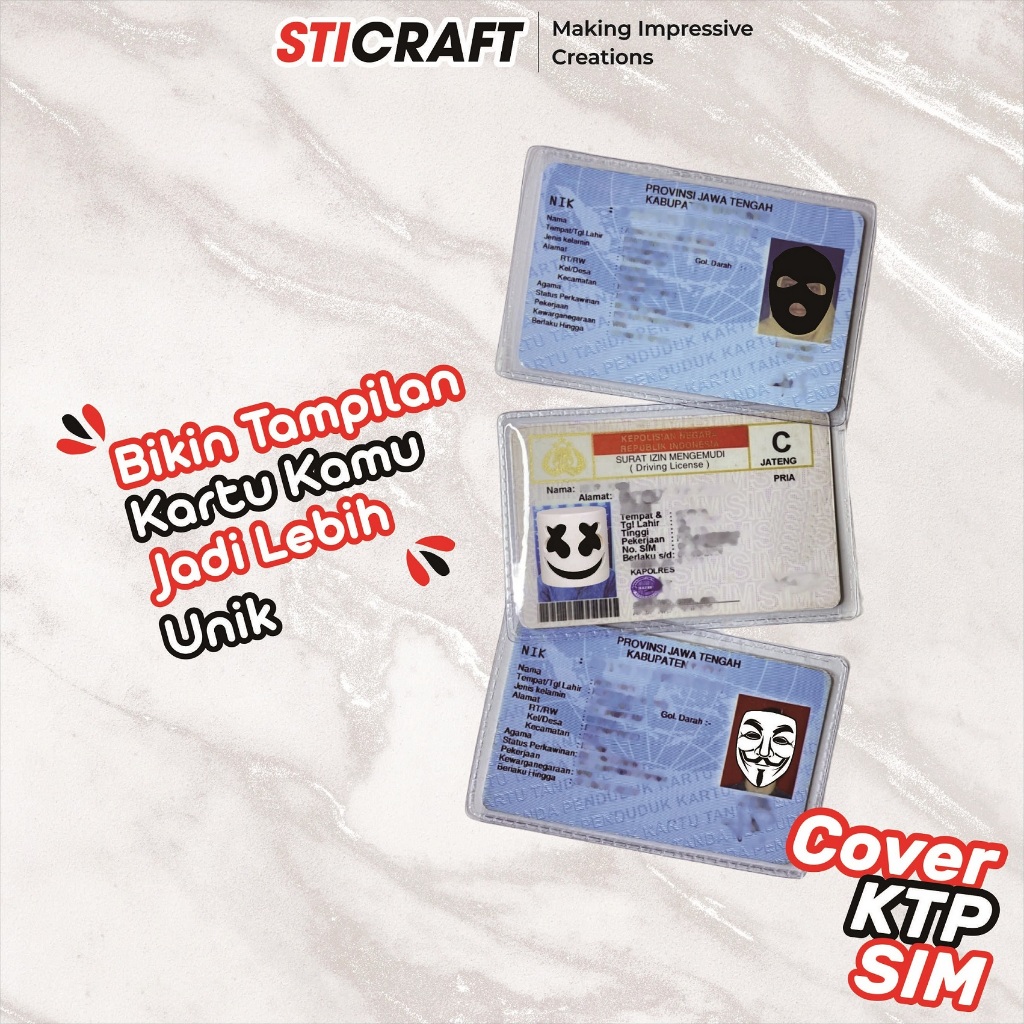 

Cover Pelindung Kartu Identitas KTP SIM Karakter Topeng / Cover KTP Karakter