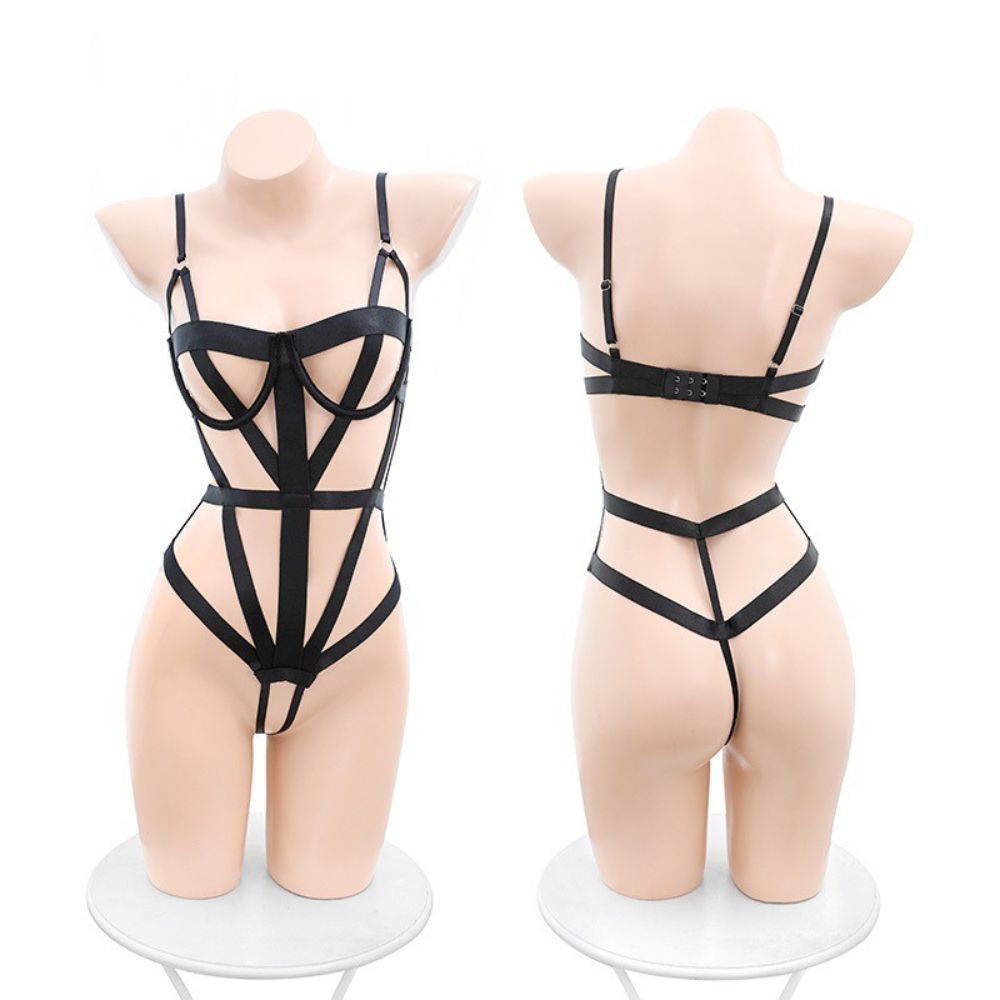 Sexy Teddy Leotard Bodysuit Open Bra Crotch Lingerie - Lingerie Teddy Underwired Straps Elastis Supe