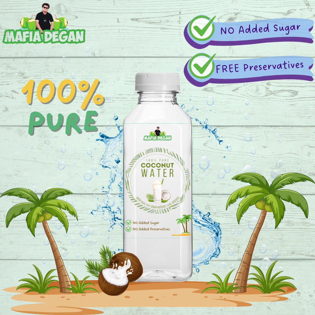 

PURE COCONUT WATER 500ML | Air Kelapa Muda Segar Alami - Siap Minum [KHUSUS INSTANT]