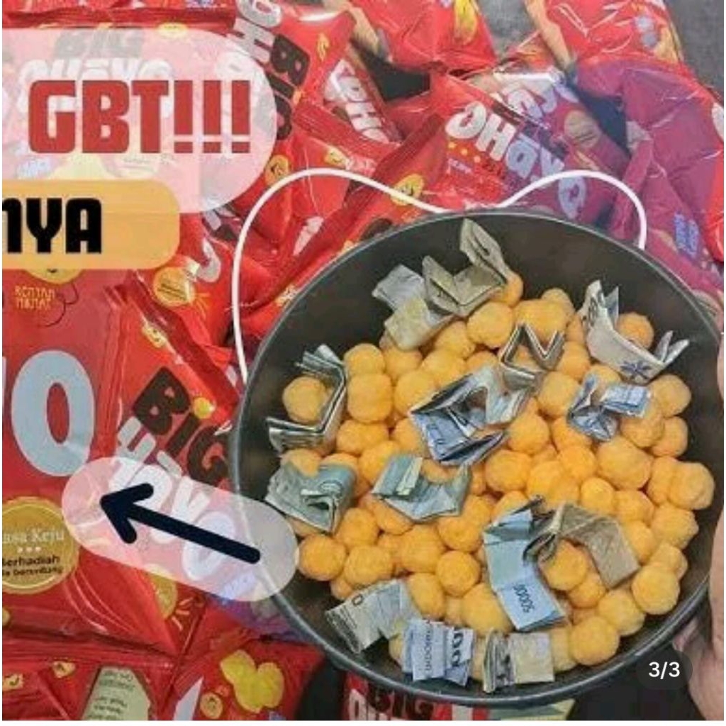 

Big ohayo Snack berhadiah uang tunai Serenceng 10pcs