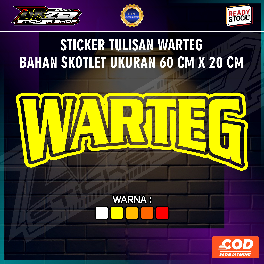 

STICKER TULISAN WARTEG BAHAN SKOTLET UKURAN 60 CM X 20 CM