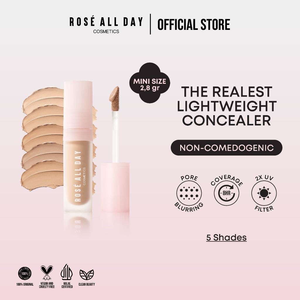 [ANGELBEAUTY.CO] ROSE ALL DAY - The Realest Lightweight Concealer Mini [Light, Beige, Warm Beige, Me
