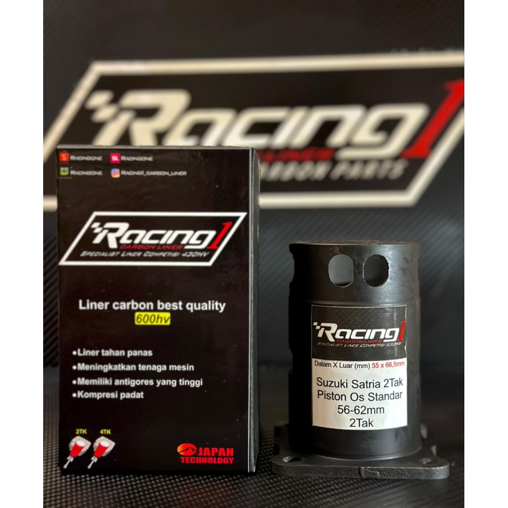 LINER CARBON RACING ONE SUZUKI SATRIA PISTON STD 56-62 FULLCARBON COMPETISI 600HV 2TK