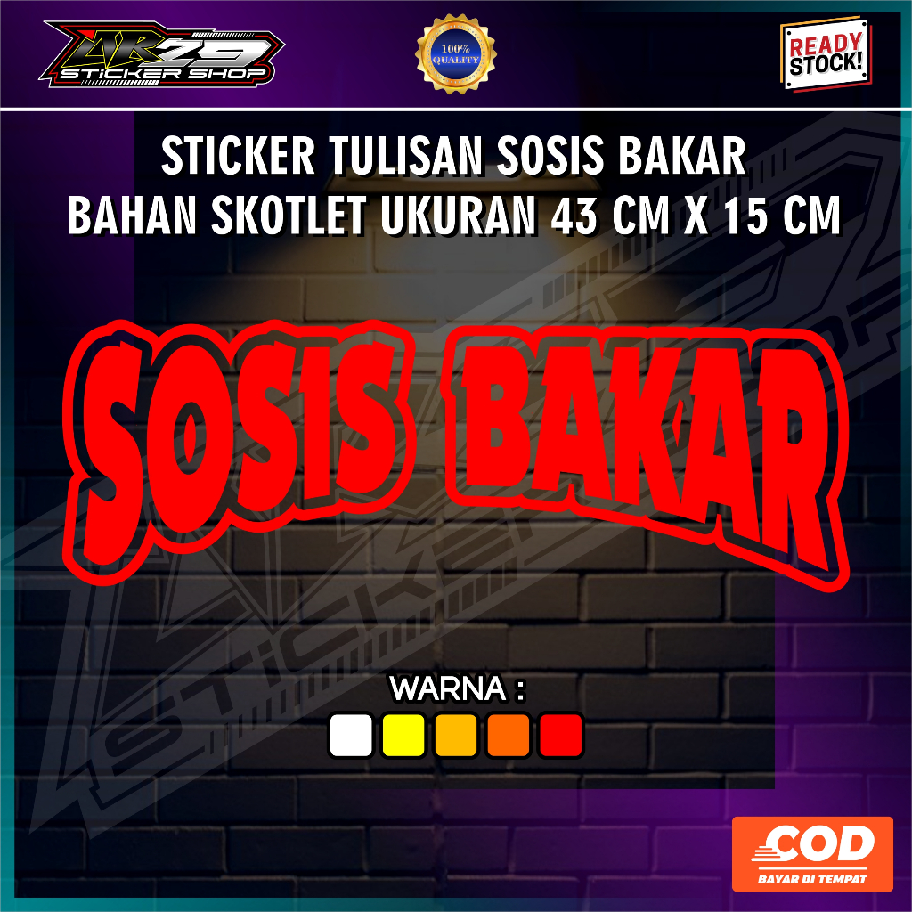 

STIKER TULISAN SOSIS BAKAR UKURAN 43 CM X 15 CM