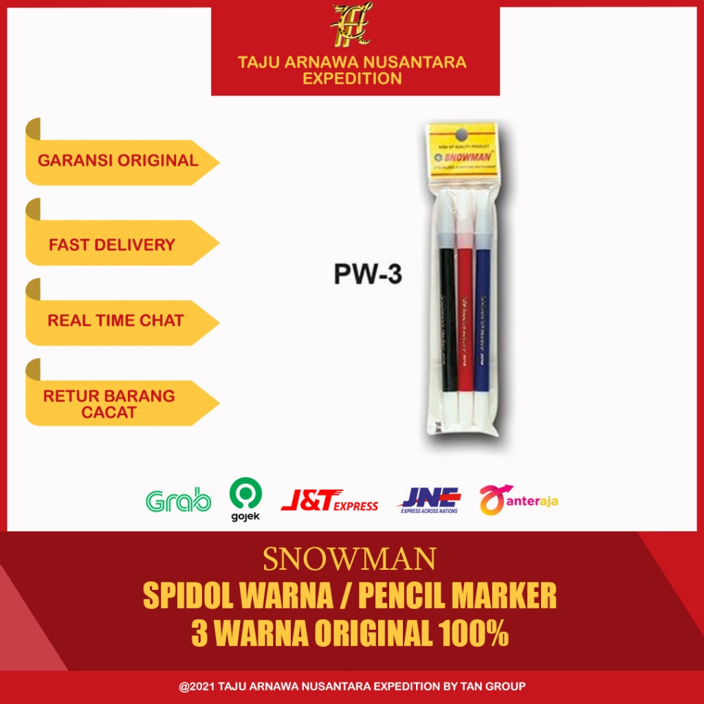 

Snowman Spidol Warna / Pencil Marker isi 3 Warna