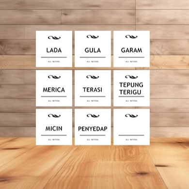 

STIKER LABEL NAMA BUMBU DAPUR UKURAN 6X6 CM STIKER GLOSSY ECO (CUSTOM)