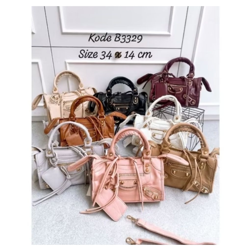 Tas slempang gold metallic edge city kode b3229