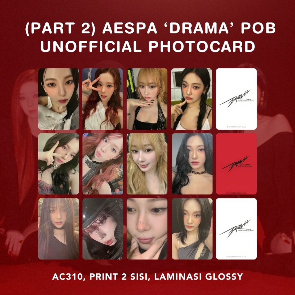 [PART 2] POB AESPA ‘DRAMA’ Unofficial Photocard Karina Winter Giselle Ningning Ktown4U LD Fansign Ma