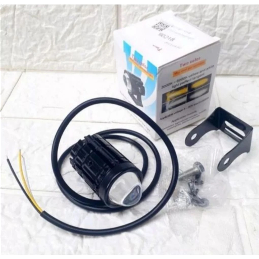 Lampu Tembak Laser 12~80Volt Led Mini D2 Warna - Lampu Tembak Sorot Foglamp Mini D2