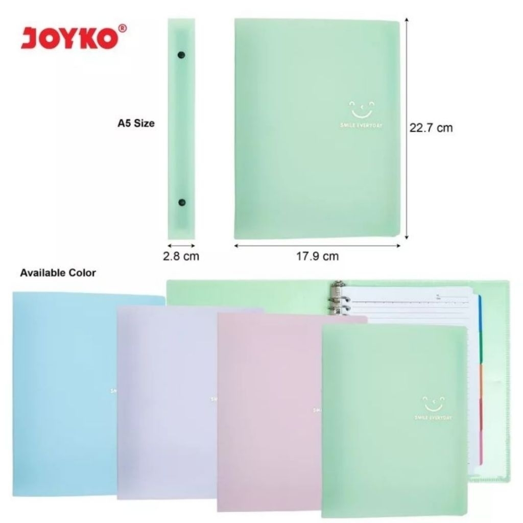 

Binder Note Ukuran A5 Joyko Warna Pastel