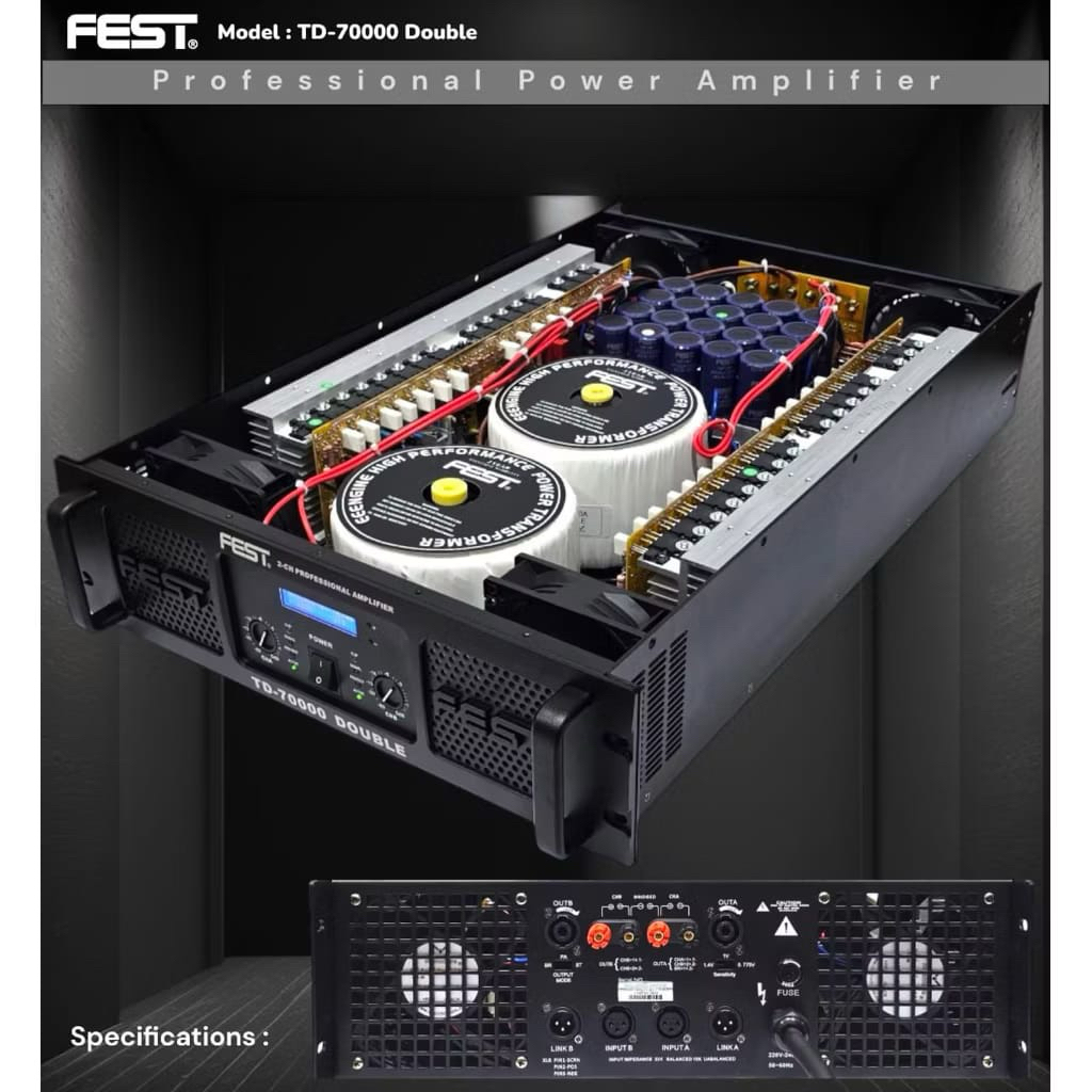 Power Amplifier Fest TD 70000 Original Power Amplifier Fest 2 Channel Class TD