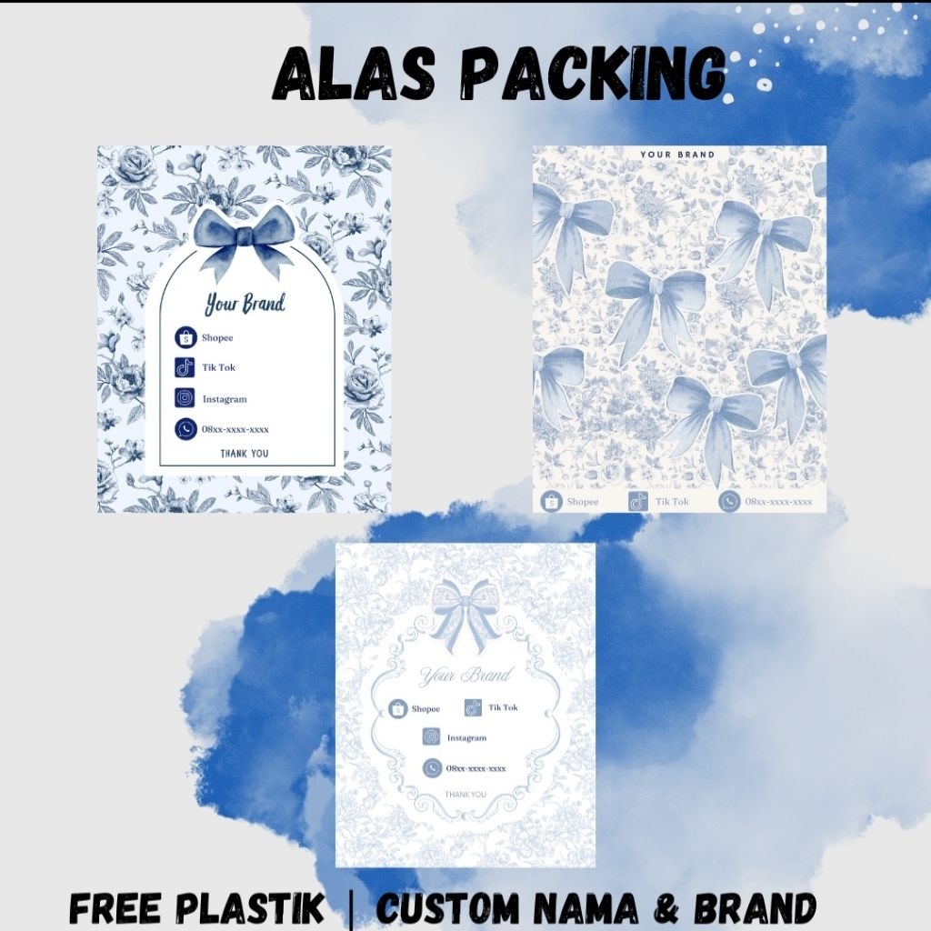 

[Free Plastik Opp] ~ Alas Packaging | Kertas Alas Cincin, Kalung, Gelang dll | Free Custom Nama dan Toko