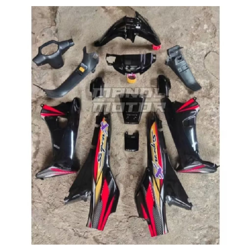 paket body fulset halus kasar Supra x lama warna hitam 2002 berkualitas