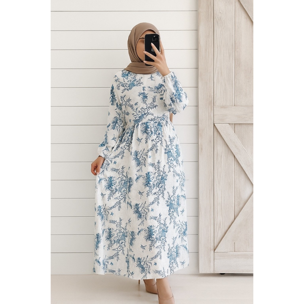 Midi dress wanita /Dress Korean style /Midi Dress Muslim /baju gamis wanita / Midi dress Rayon/ Midi