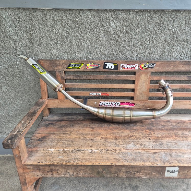 Knalpot Racing Satria 2tak SMR Hiu Lumba Kolong Scorpio Stainless
