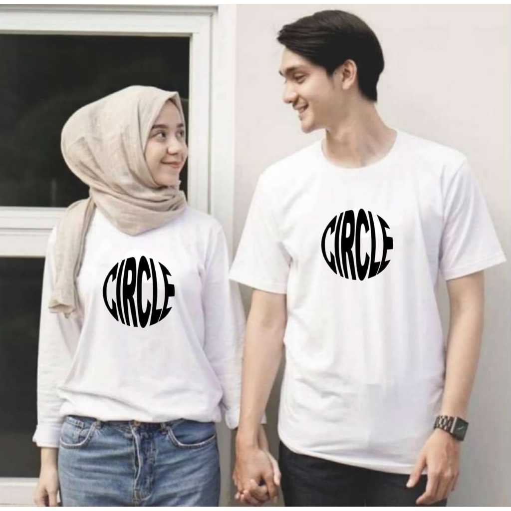 Kaos Couple Circle / Kaos Wanita Pria / Kaos Wanita / Big Size / Kaos Merah Putih Hitam