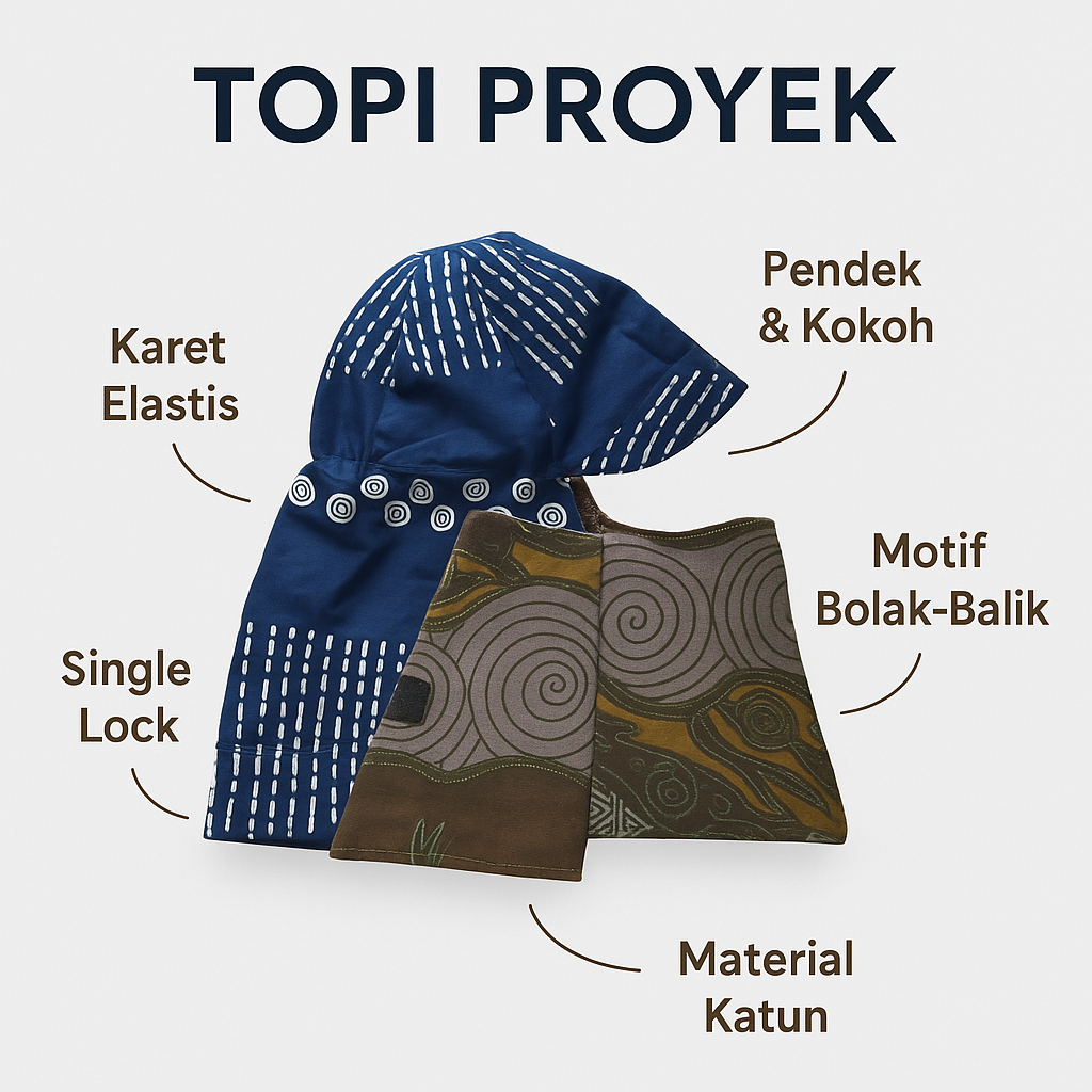 Paket 3 Pcs Kerpus Batik Standar/ Topi Proyek/ Topi Kerpus/ Topi Las/ Topi Sebo/ Topi Mancing