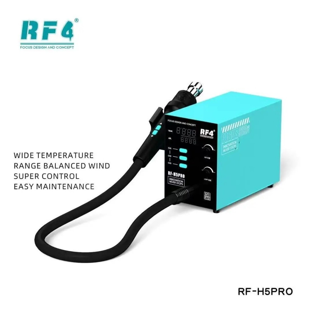 RF4 RF-H5PRO BLOWER Hot Air Gun Desoldering Stand,Handle Buttons Used Rapid Temperature Adjustment