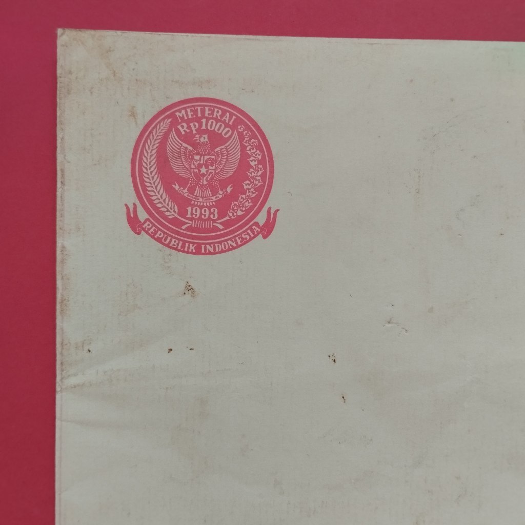 

Kertas Segel Rp 1000 Tahun 1993 Double