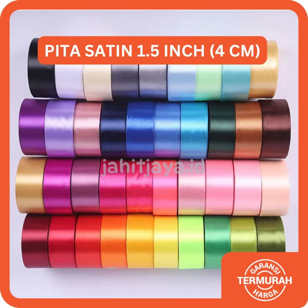 

Pita Satin 1.5inch (4 cm) Pita Roll 20 Yards Pita Kain Satin Pita dekorasi Pita Saten