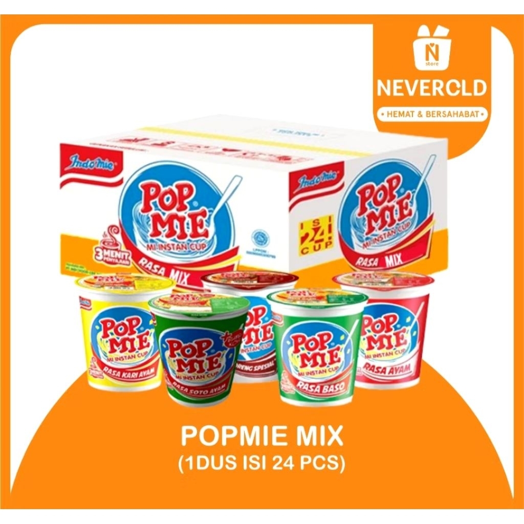 

Pop Mie 1dus isi 12 Cup Campur 7 Rasa 85Gr