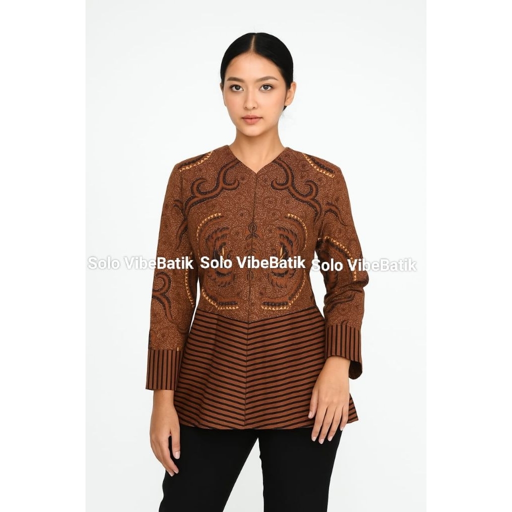 BLUS WANITA SOGAN LURIK BABON FURING TRIKOT