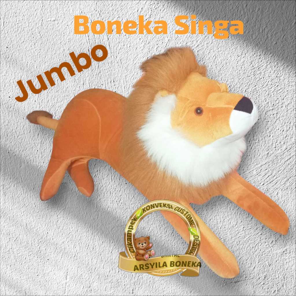 Boneka singa Jumbo, macan , Boneka karakter singa besar, hewan