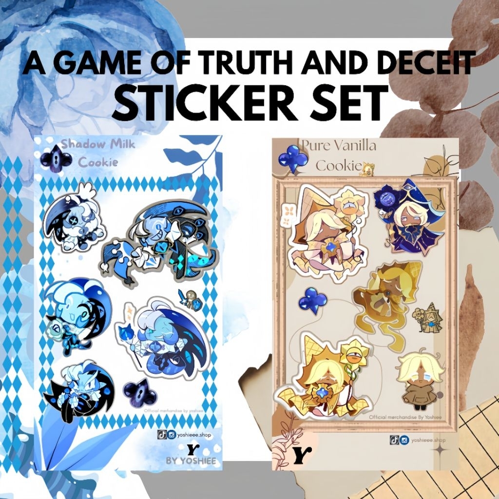 

Shadow milk - Pure vanilla cookie Sticker set - A game of truth and deceit - Vinyl Sticker set Fan merchandise