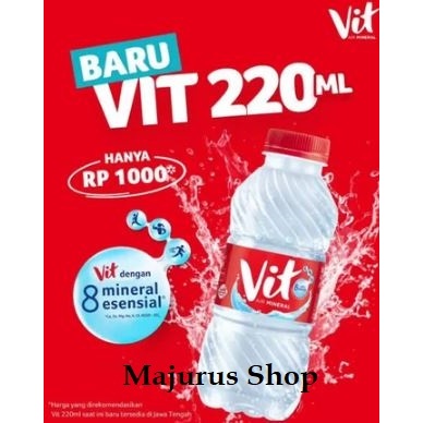 

Air Mineral VIT botol | Mini | Imut |Segar | murni 220ml isi 24 Pcs | Dus |Original Aqua