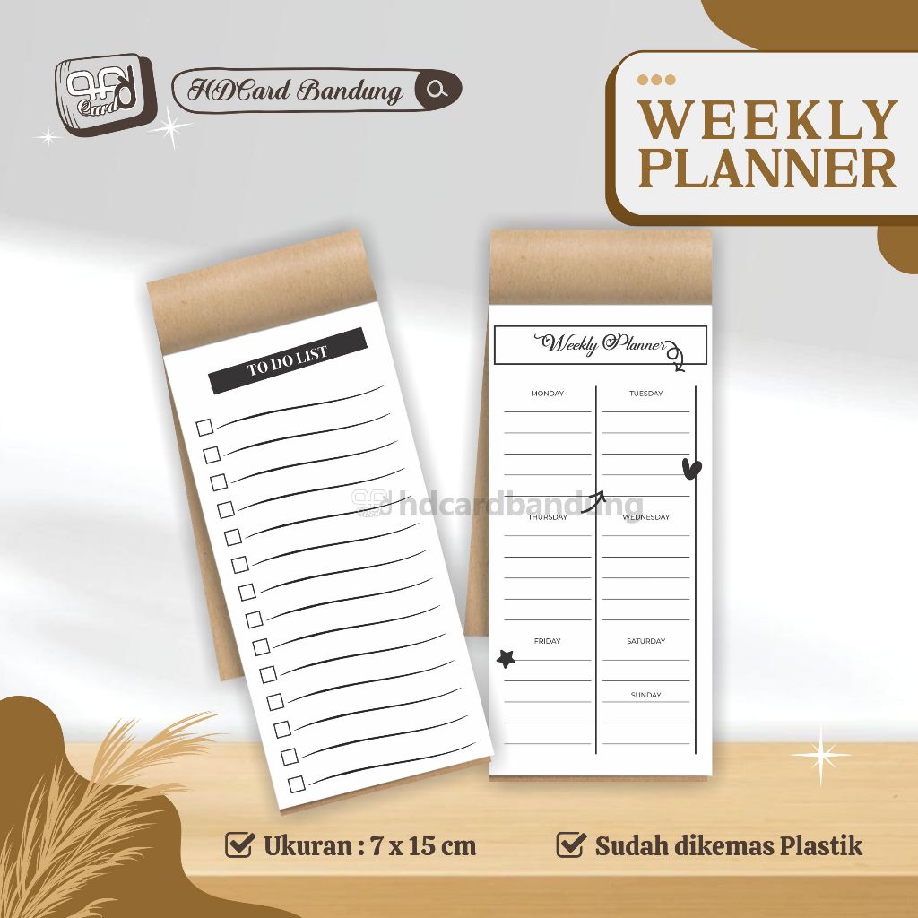 

Weekly Planner Ready ( Notes / Notebook / Notepad / Memo Kecil / To Do List )