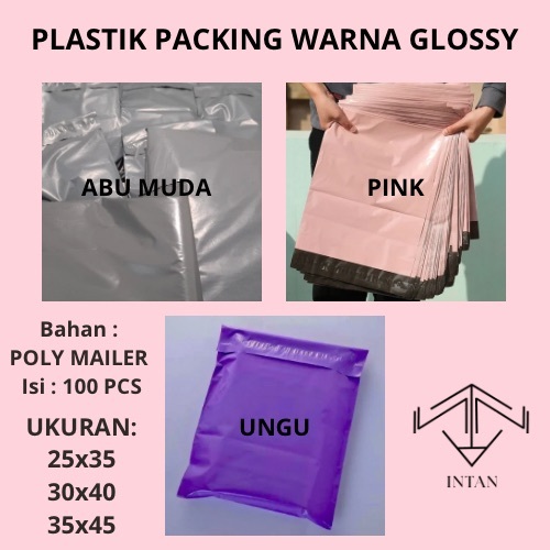 

Plastik packing baju 30x40 cm glossy /plastik online polymailer warna termurah glossy