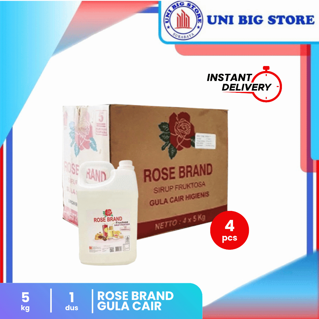 

Rose Brand Syrup Fructose Gula Cair Fruktosa 5 kg x 4 pcs DUS
