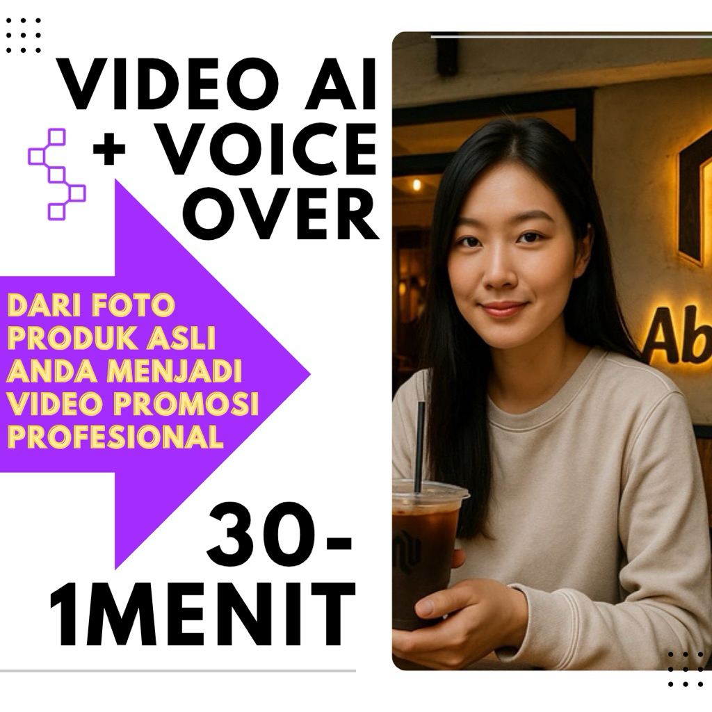 Jasa Pembuatan Video AI Profesional & Voice Over Natural Video Promosi AI dari Foto Produk