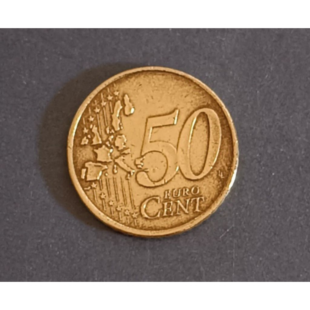 koin euro Belanda 50 cents tahun 2001..