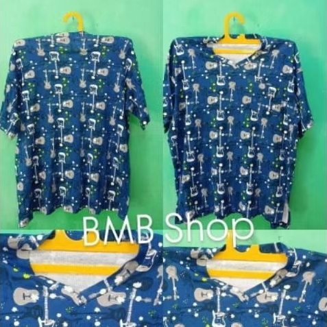BMB KAOS MONZA MOTIF BIRU GITAR