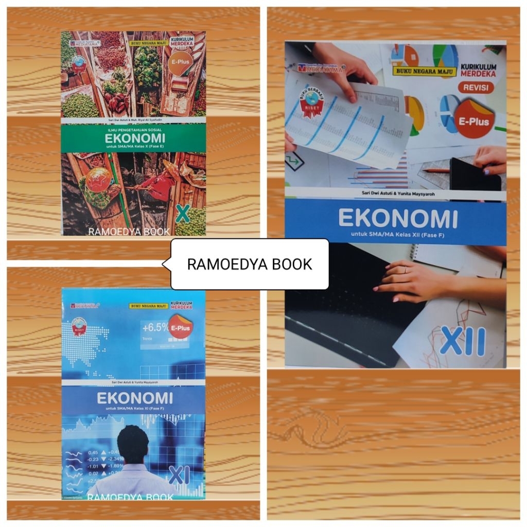 Buku Original E-Plus Ekonomi SMA kelas 10,11,12 urikulum Merdeka MEDIATAMA