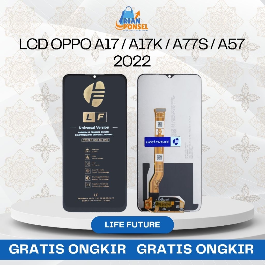 Lcd Touchscreen Oppo A17 / A17K / A77S / A57 2022Original Fullset Life Future Ori 100% Lf