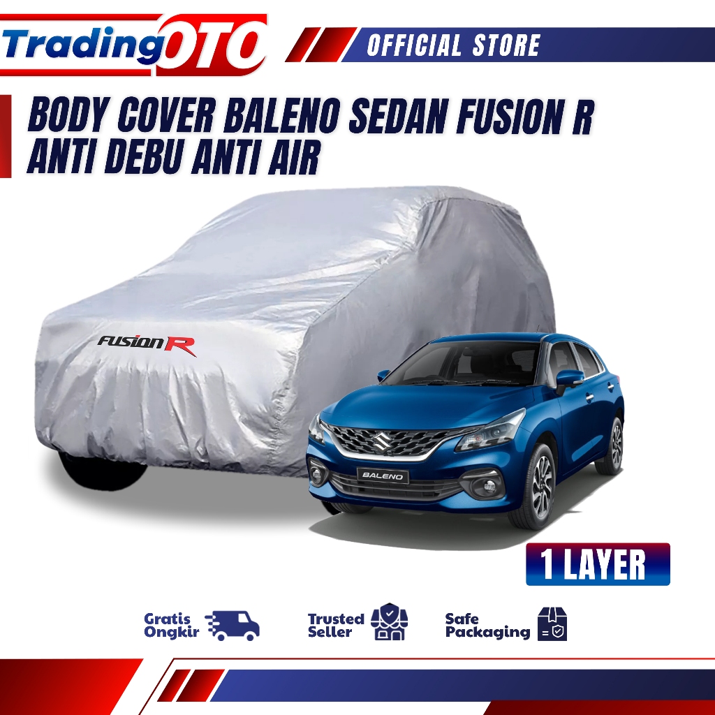 Cover Mobil / Sarung Mobil BALENO SEDAN merek FUSION R / Cover Mobil Putih