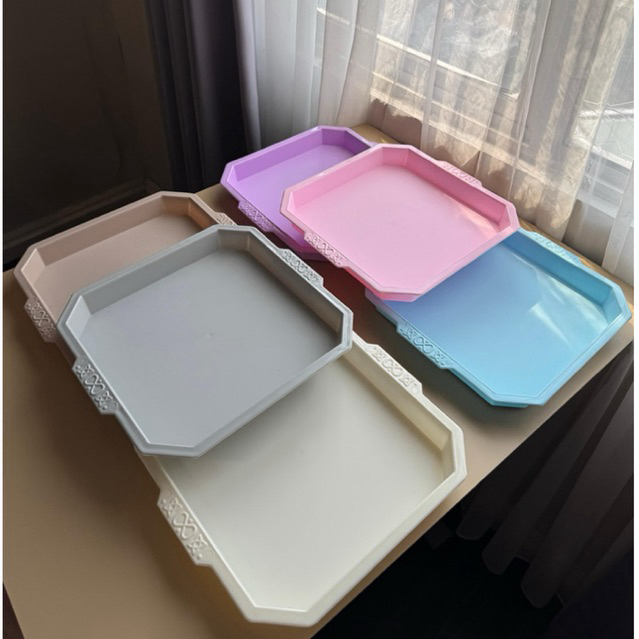 Baki Nampan segi Wawa/baki segi empat tebal plastik/baki kotak/maharhampers/suvenir/tatakanhampers/c