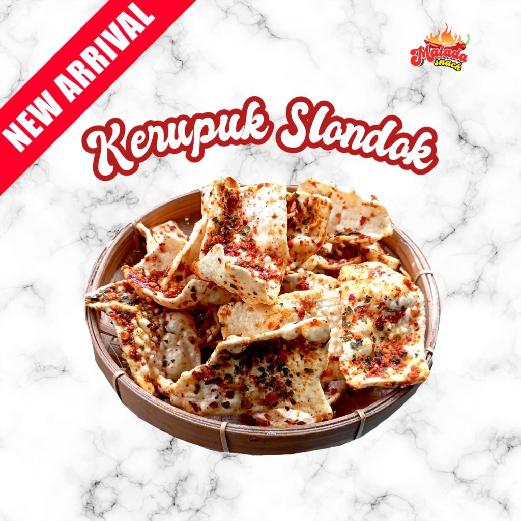 

Kerupuk Slondok, Solondok pedas daun jeruk 100gr - Malada Snack