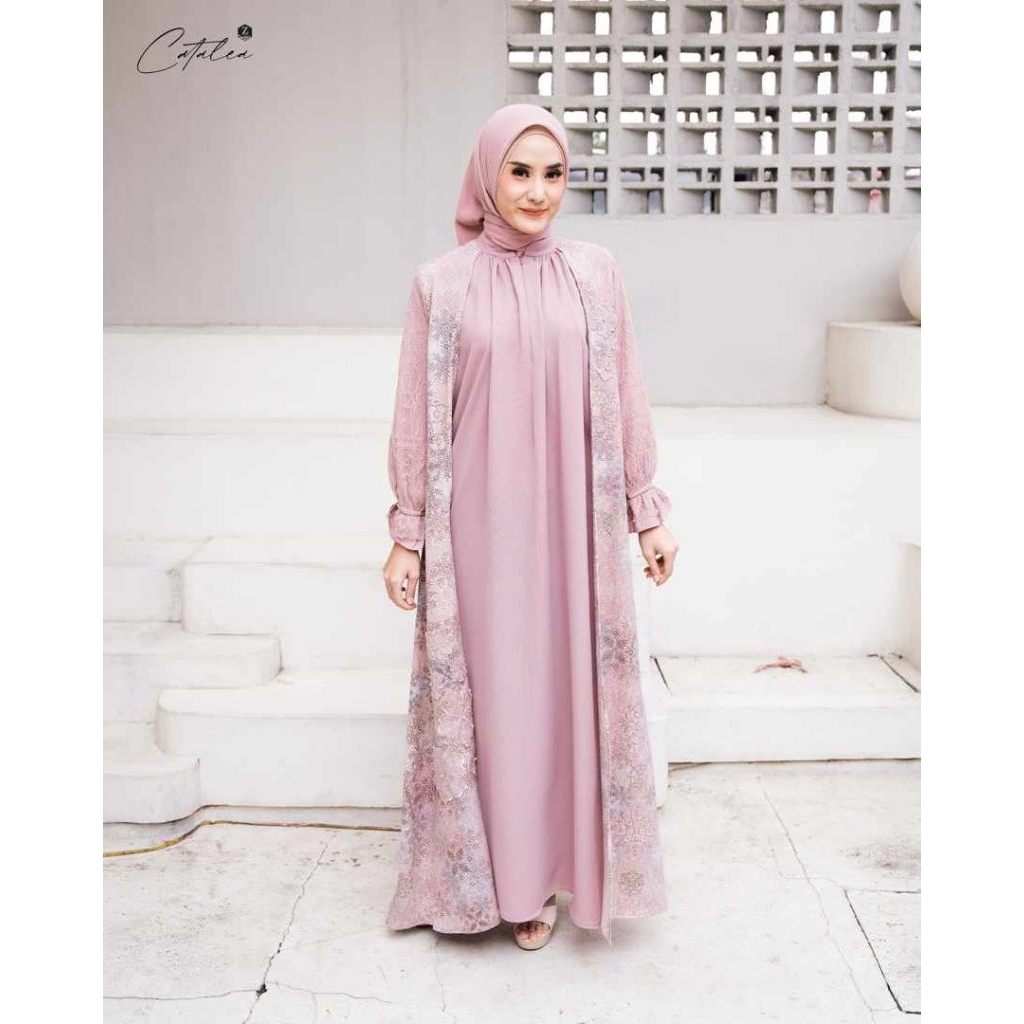 PROMO Catalea Dress by Zalifa✔️gamis cantik, gamis simple. gamis outer