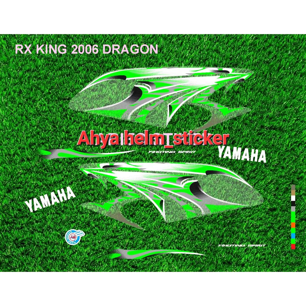 Stiker striping motor yamaha rx king 2006 dragon vinil hologram transparan custom printing cutting t