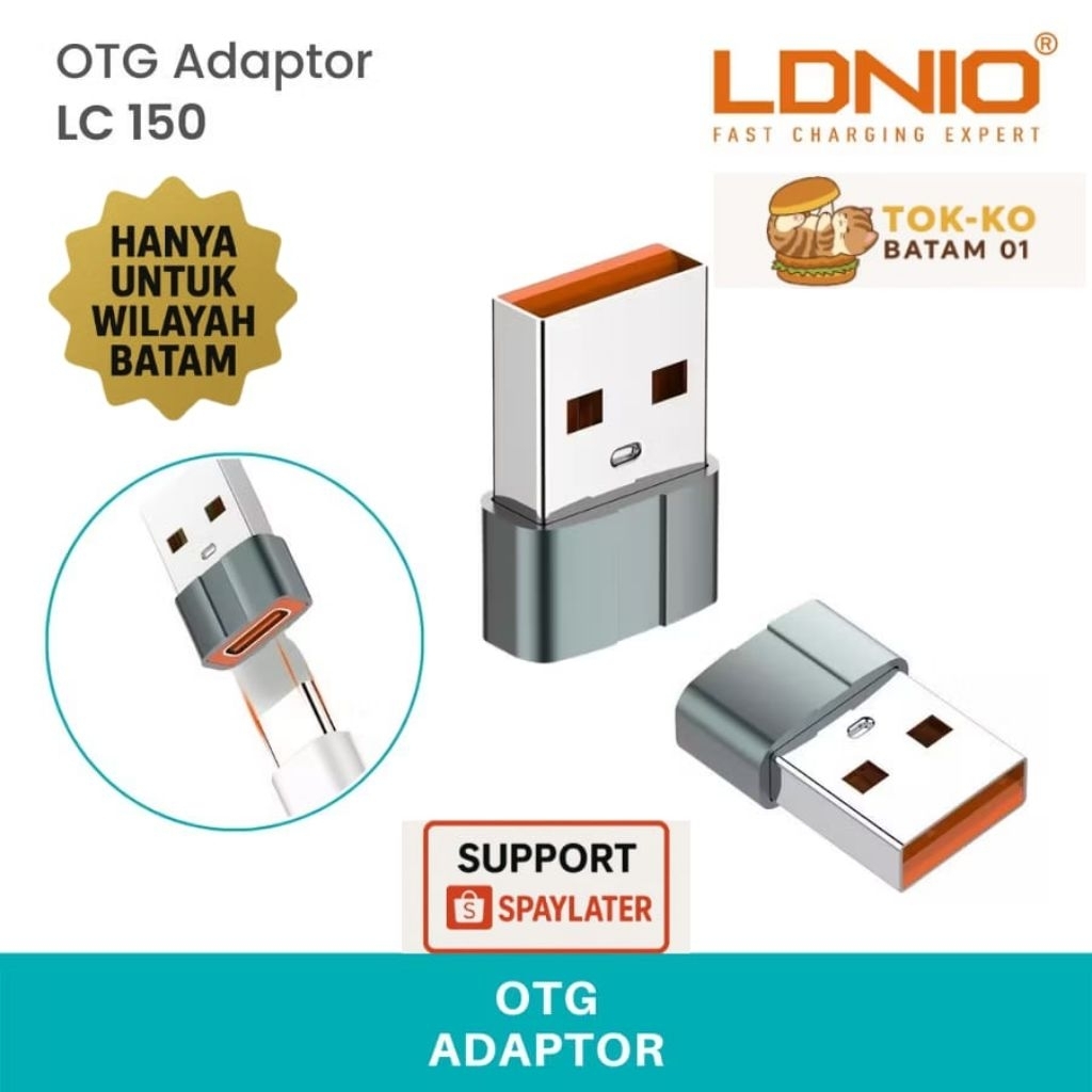 LDNIO OTG ADAPTOR CONVERTER TYPE C FEMALE TO USB MALE - BATAM