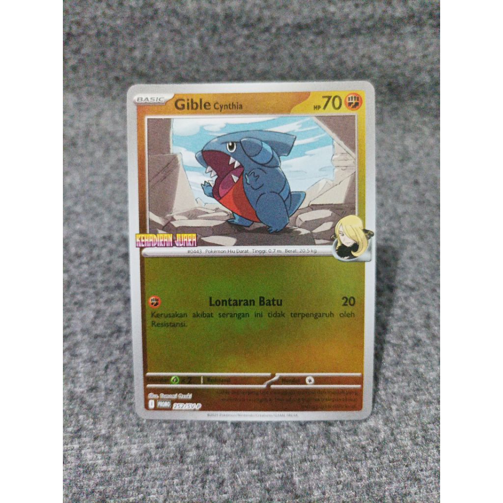 Pokemon indonesia TCG gible cynthia 252/SV-P sv10s promo card