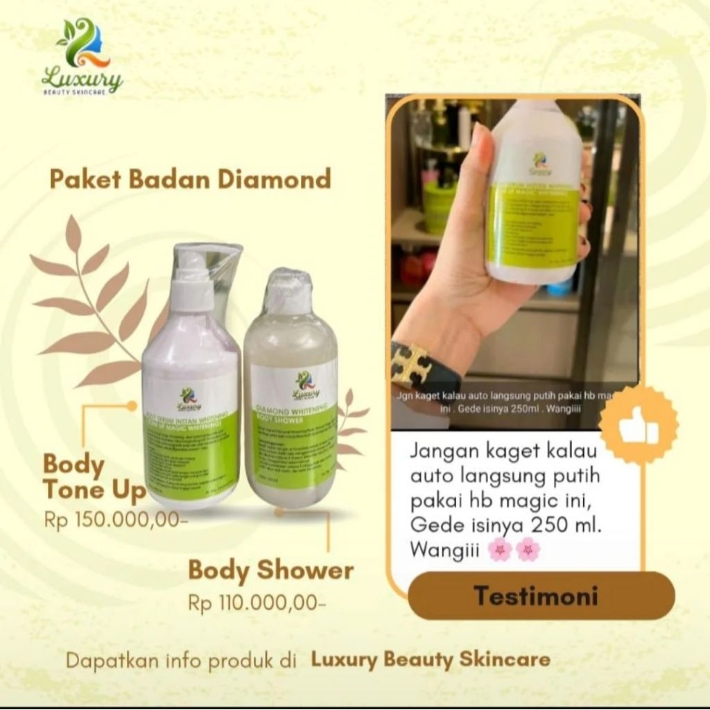 LUXURY BEAUTY SKINCARE | PAKET BADAN DIAMOND / TONE UP