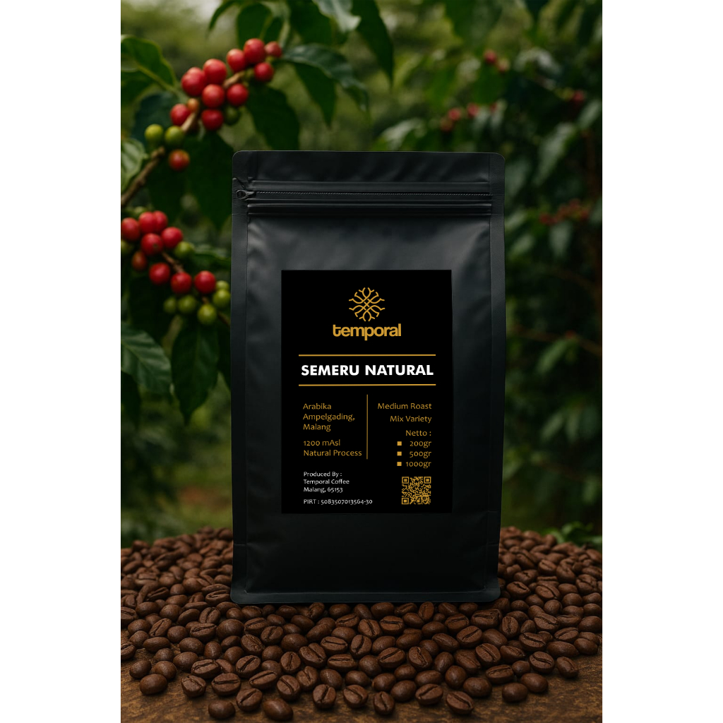 

Kopi Arabika Semeru 200 gram | Temporal Coffee Company | Biji Kopi Sangrai
