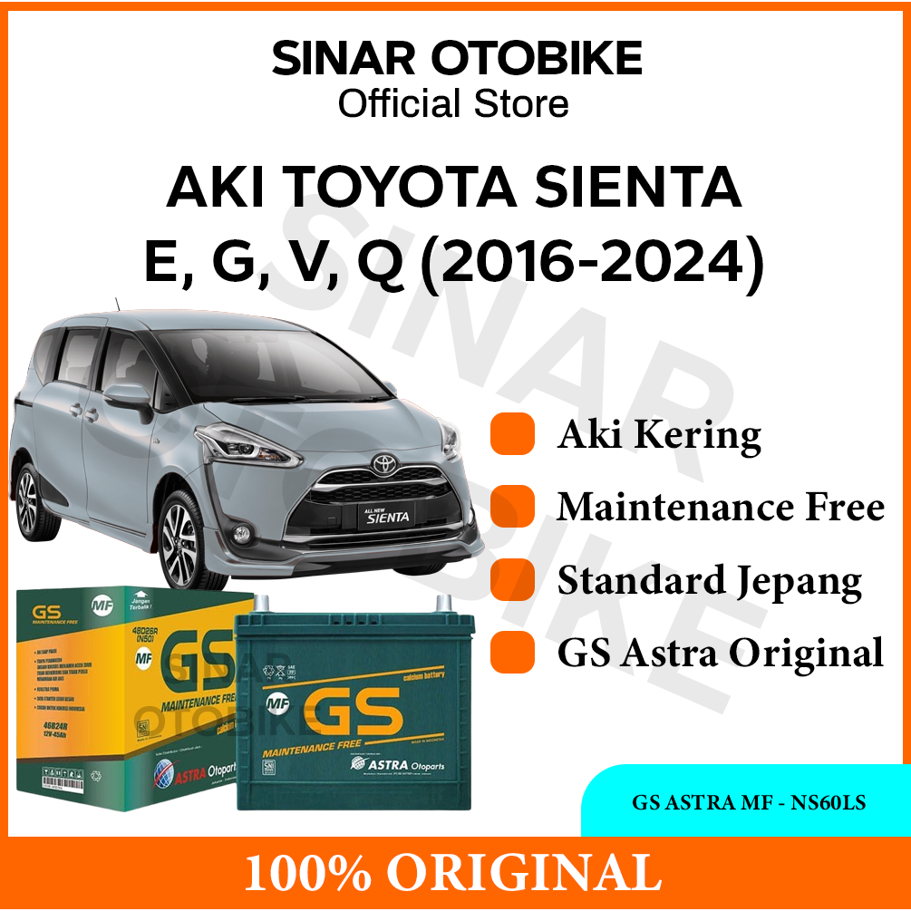 AKI MOBIL KERING SIENTA GS ASTRA MF - NS60LS