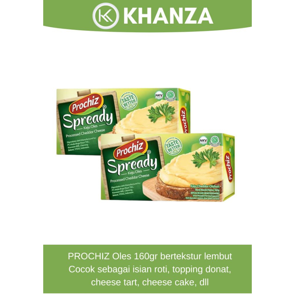

Keju Oles Prochiz Spready Cheddar 160gram Tekstur Lembut